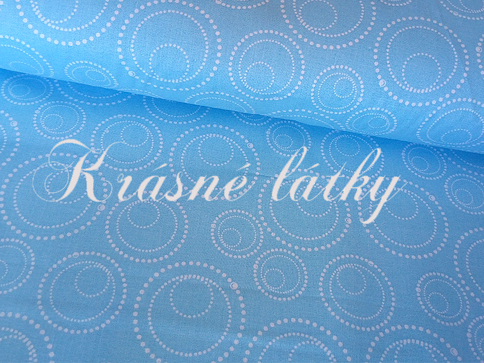 Kruhy - modré, 100% bavlna, šíře 140cm