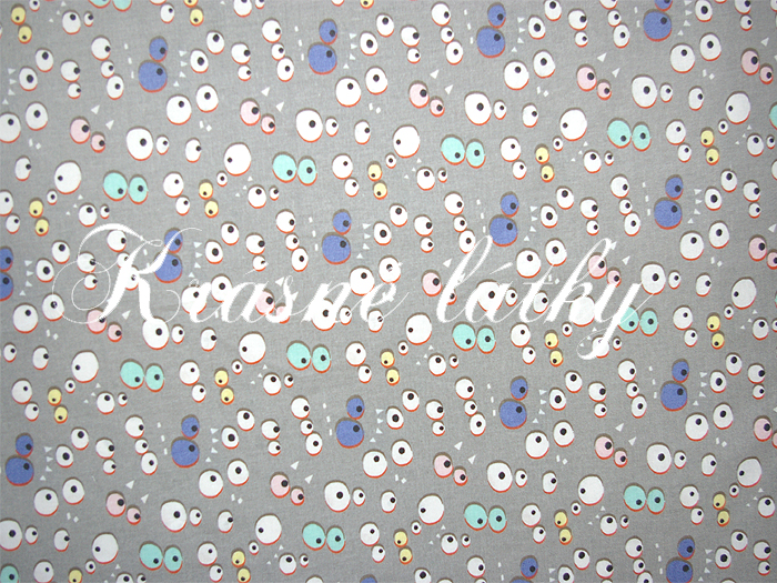 Oči na šedém podkladu - š. 160 cm, 100% bavlna