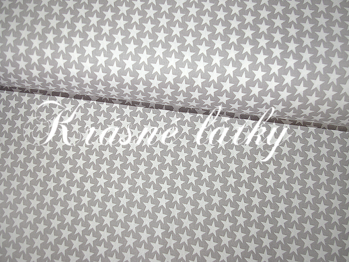 Hvězdy šedé, ostré drobné hvězdičky - 100% bavlna, š. 160 cm, 120 g/m2