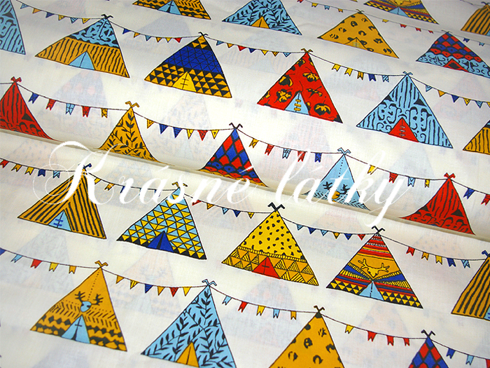Indiánská teepee - 100% bavlna, š. 160 cm, 135 g/m2