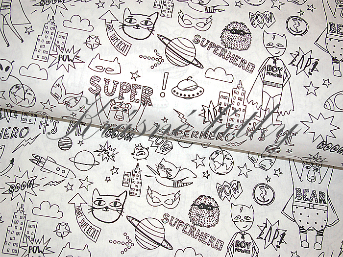 Látkové omalovánky Vesmír - 100% bavlna, š. 150 cm, 120 g/m2