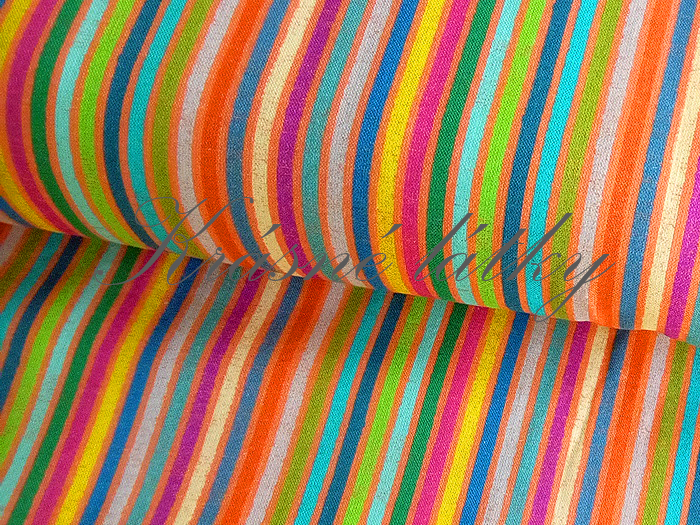 Duha proužky značková metráž v pěkné kvalitě - š. 115 cm 100 % bavlna