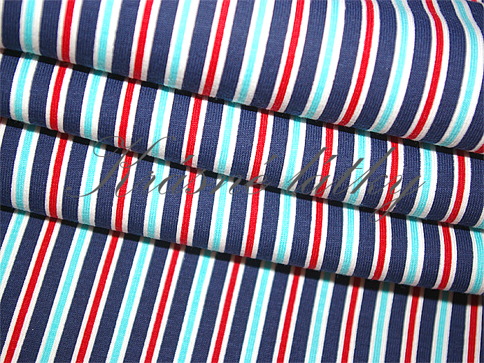 Pruhy - 92 % bavlna, 8% elastan, š. 160 cm, 190 g/m2
