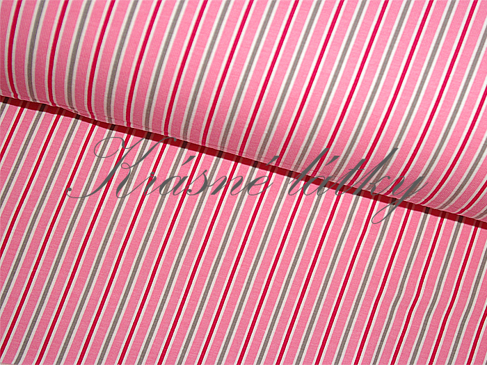 Pruhy - 92 % bavlna, 8% elastan, š. 160 cm, 190 g/m2
