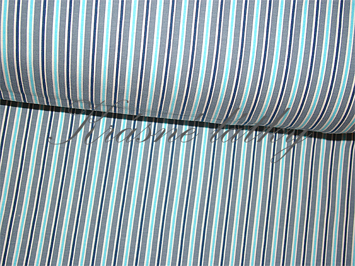 Pruhy - 92 % bavlna, 8% elastan, š. 160 cm, 190 g/m2