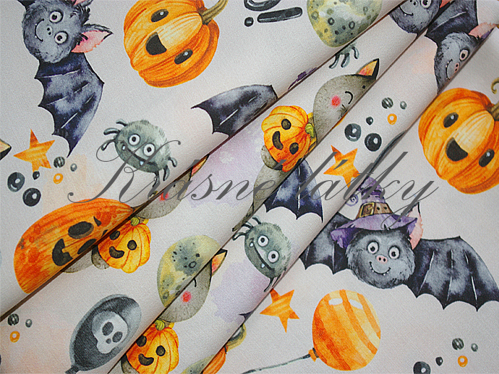 Halloween - 100% bavlna, š. 160 cm, 150 g/m2