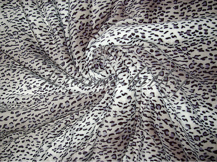 Fleece Leopard hnědo černý š. 150cm 270g/m2