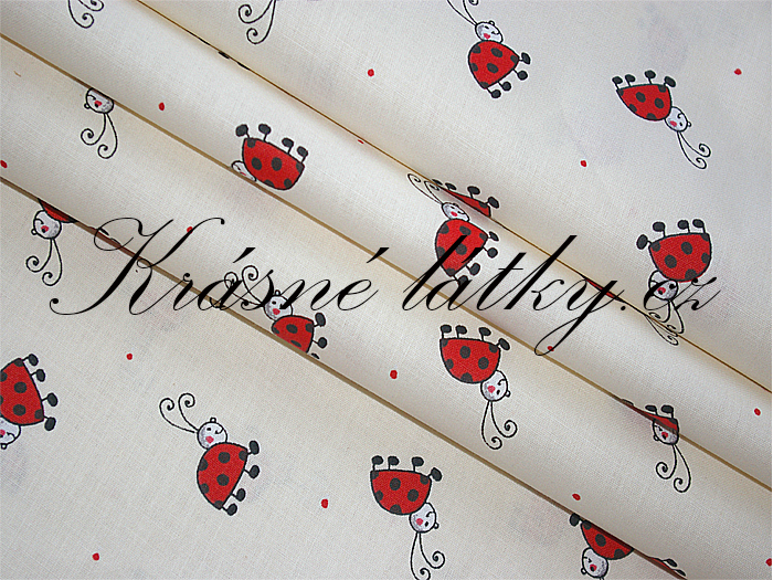 Berušky - 100% bavlna, š. 160 cm, 150 g/m2