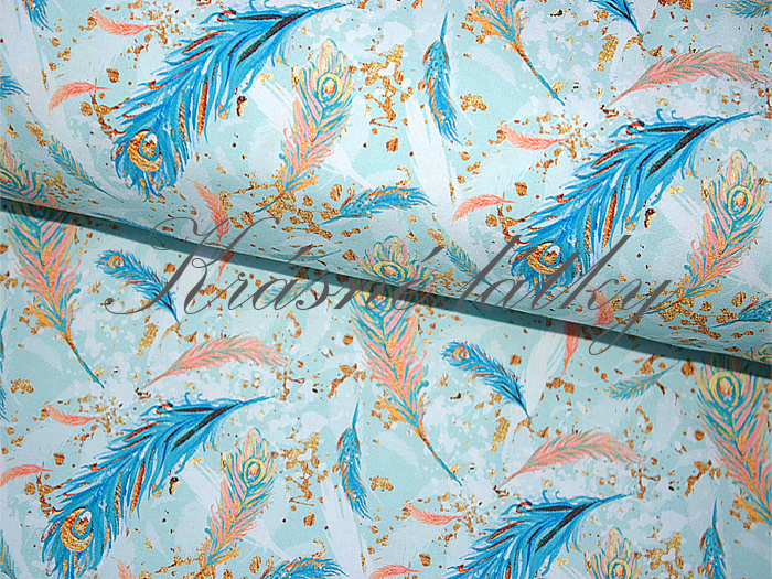 Paví pera š. 160 cm bavlna, 150 g/m2