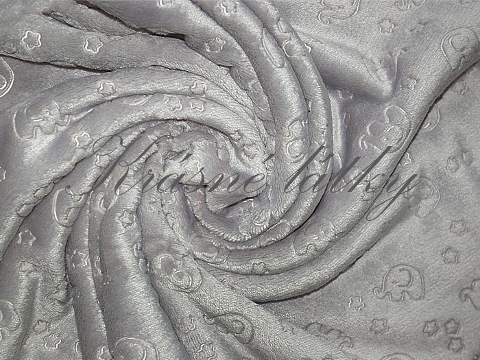 Sloni minky fleece, 100 % polyester, š. 160 cm, 380 g/m2