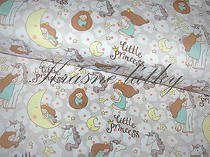 Dětská pohádková látka Little Princess - 100% bavlna, š. 160 cm, 150 g/m2