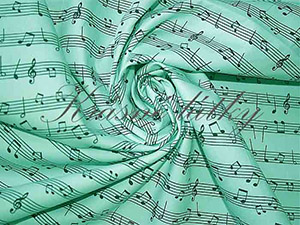 Bavlněná látka mint noty v metráži - 100% bavlna, š. 160 cm, 120 g/m2, látky metráž