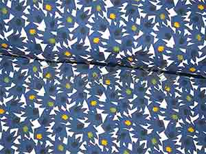 Bavlněná látka geometrický vzor – modrá