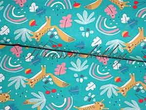 Dětská bavlněná látka, vzor boho liška - 100% bavlna, š. 150 cm, 115 g/m2, látky metráž