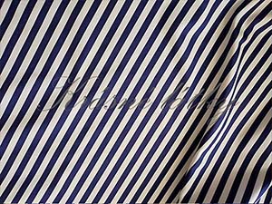 Tmavě modré pruhy, bavlněný úplet - 95 % bavlna, 5% elastan