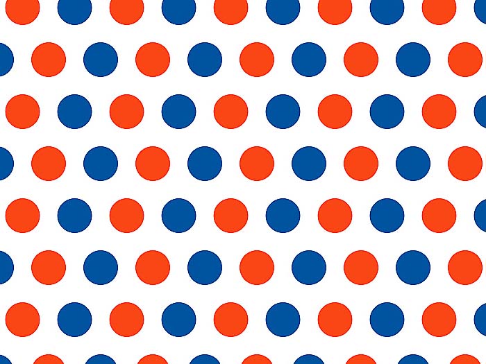 Bavlna puntíky červeno modré, dětské látky metráž