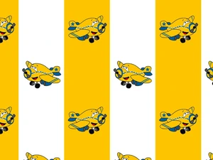 Bavlna Letadla žlutá, dětská látka, bavlna, plátno