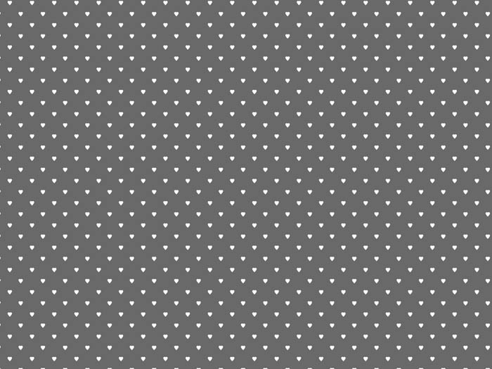 Bílá srdíčka na šedé bavlně, dětské látky metráž