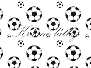 Bavlna fotbalové černé míče, dětské látky metráž