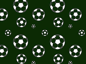 Bavlna fotbalové míče na tmavě zelené, dětské látky metráž