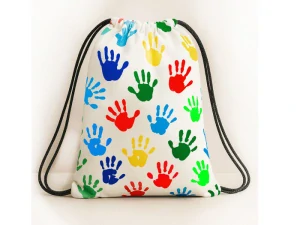 Stahovací voděodolný batoh – barevné ruce, 100% polyester