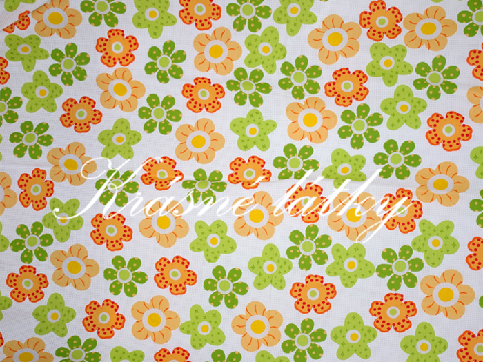 Středně veliké kytičky oranžové šíře 240 cm