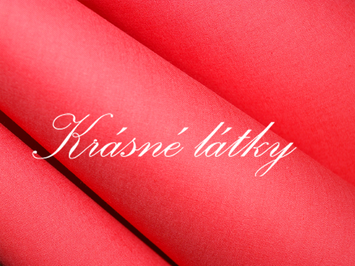 Korálově červená, Jahůdkové krásné velmi kvalitní bavlněné plátno v šíři 240 cm, příjemné na dotek