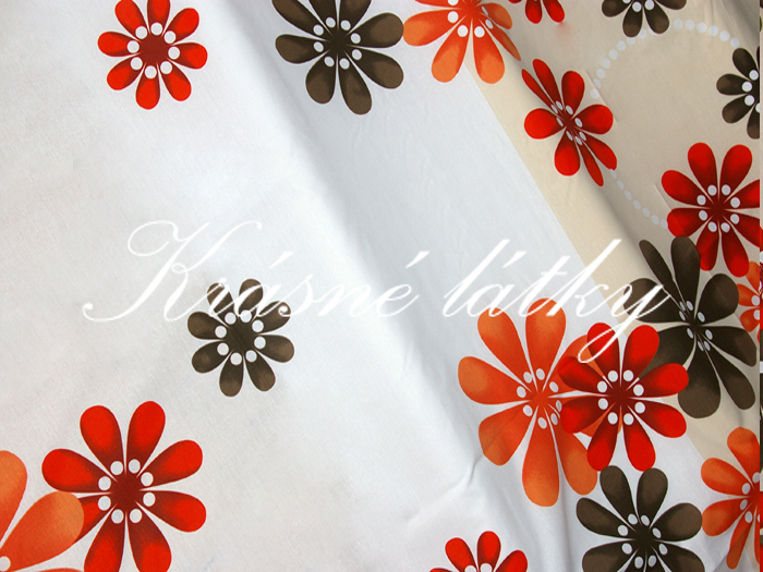 Vyprodáno Větší zářivé kytičky, šíře látky 240 cm, 100% bavlna