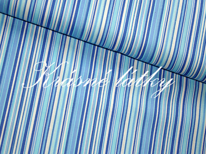 Modrý proužek - šíře 240 cm 100% bavlna Velmi pěkná kvalita!