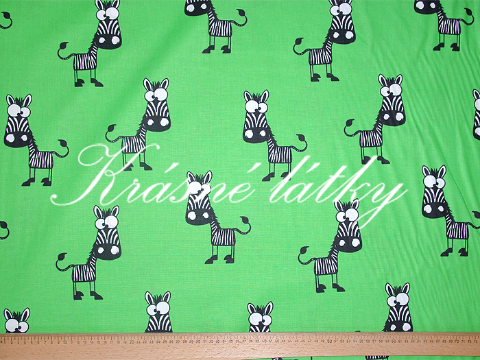 Zebra (Madagaskar) - 100% bavlna vysoké kvality, š. 160 cm, zebry z