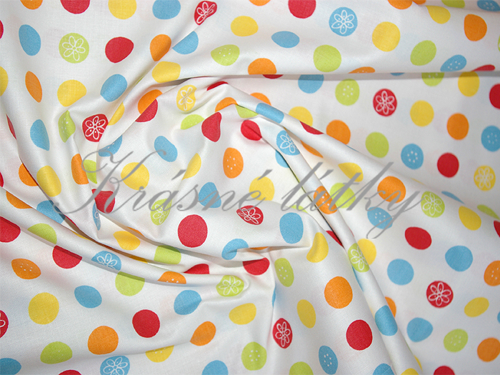 Lentilky velmi pěkná kvalita - 100% bavlna, š. 160 cm, 140 g/m2