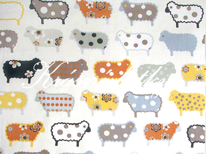 Ovečky - velmi pěkný vzor a materiál/bytový textil, hladké plátno