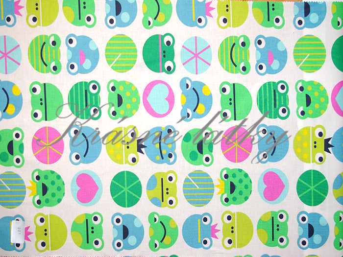 Žabičky zelené značková metráž v pěkné kvalitě  š.160 cm 100% bavlna