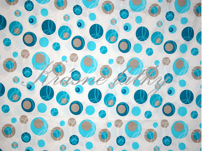 Kolečka tyrkysová - šedá - šíře 240 cm