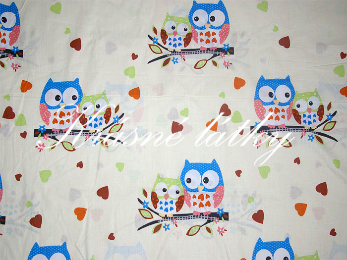 Sovy- š.160 cm 100% bavlna v pestrých b. na dětské výrobky a dekoraci béžové