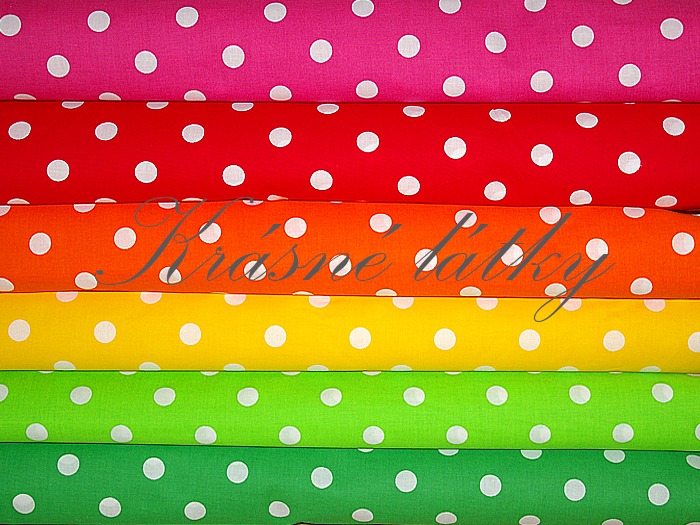 Bílé puntíky 1,7 cm černý podklad - 100% bavlna,  š. 150 cm, 130 g/m2