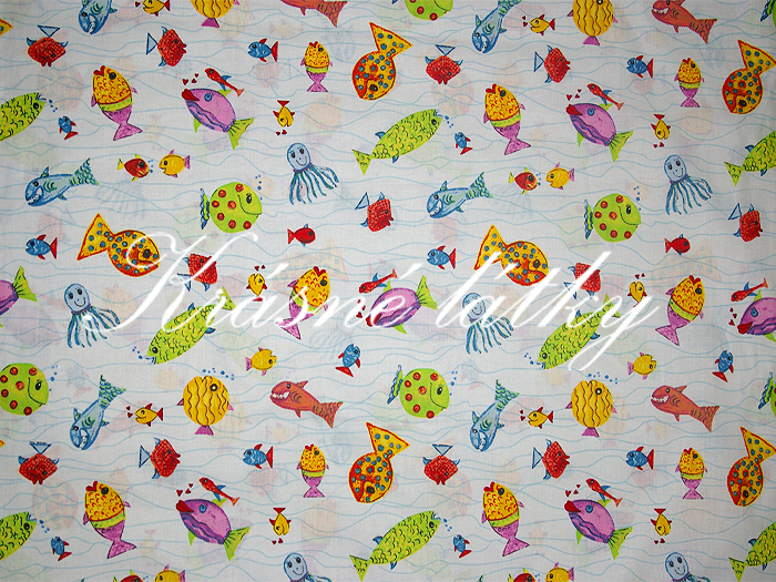 Barevné rybičky, 100% bavlna