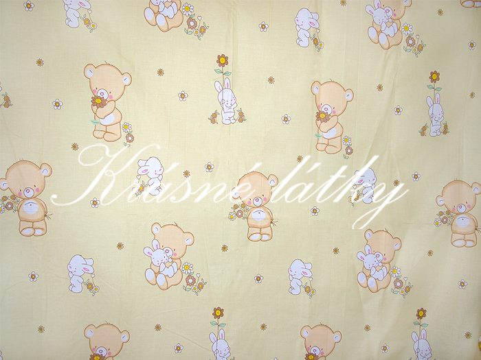 Medvídek se zajíčkem - smetanový podklad- 100% bavlna