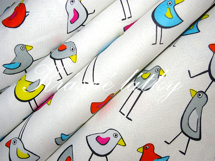 Ptáčci značková metráž v pěkné kvalitě - š.160 cm 100% bavlna
