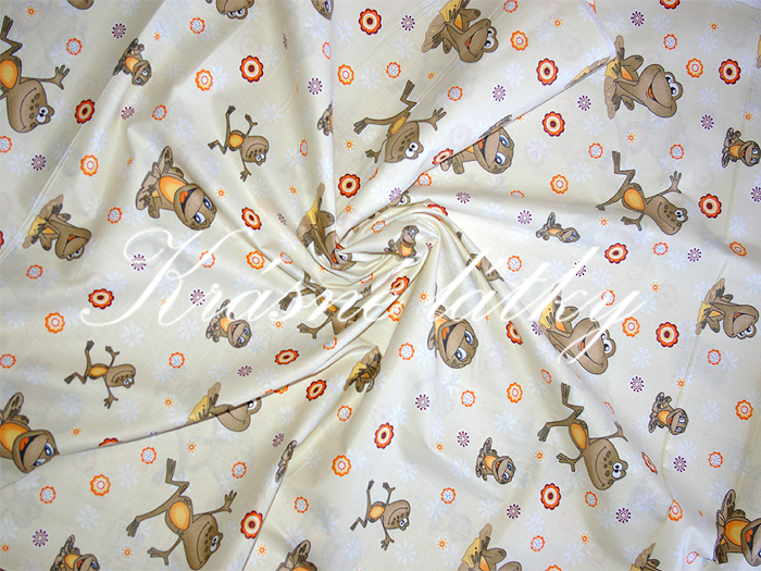 Žabičky okrové  š.140 cm 100% bavlna, hladké plátno