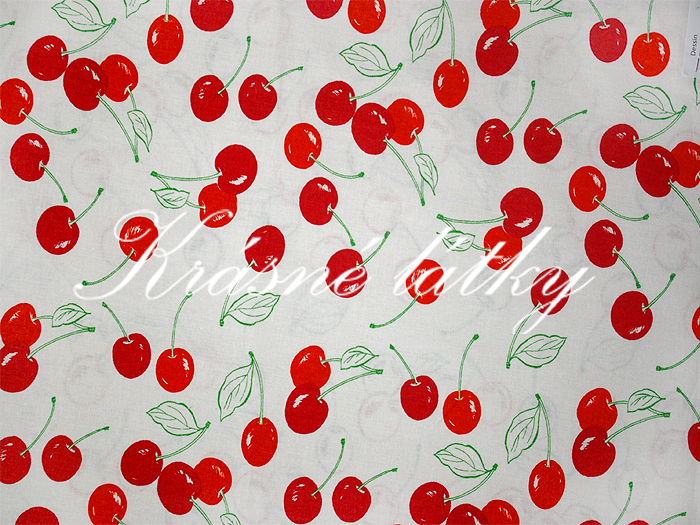 Třešničky značková metráž v pěkné kvalitě š.160 cm 100% bavlna