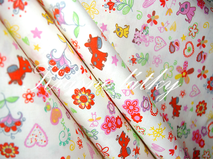 Koníček, pejsek..  š.140 cm 100% bavlna, hladké plátno