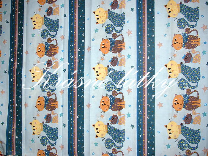 Kočičky - 100% bavlna š. 160cm, hladké plátno na bytový textl M