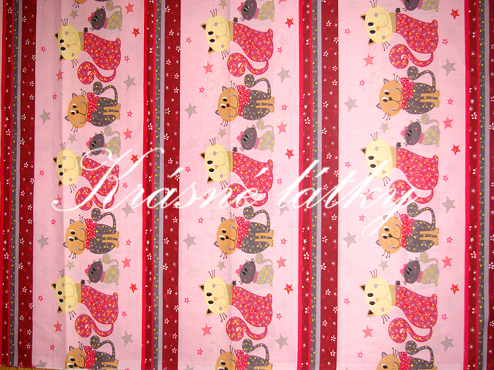 Vyprodáno Kočičky - 100% bavlna š. 160cm, hladké plátno na bytový textl R