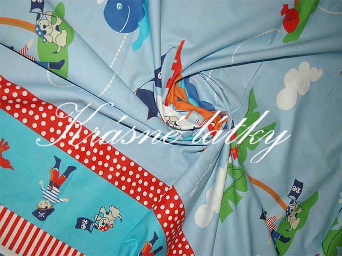 Pirátská loď, papoušek, pejsek, piráti š. 160cm