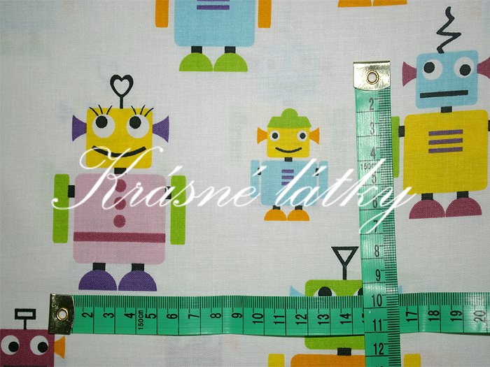 Roboti značková metráž - 100% bavlna, š.160 cm, 140 g/m2