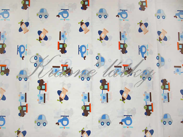 Letadélko, vrtulník, auto, mašinka š. 160cm 130g/m2 100% bavlna