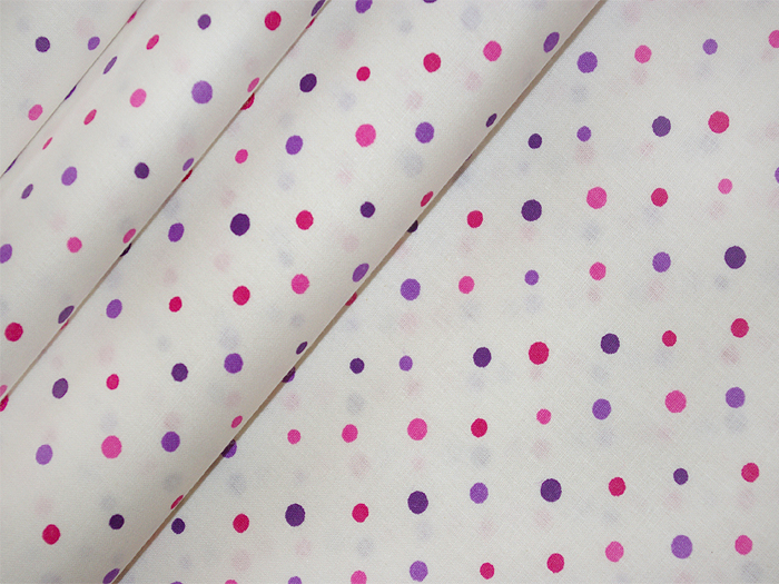 Puntíky - fialovo růžové š. 240 cm