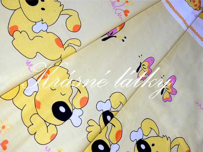 Zlatí pejskové a štěňátka - 100% bavlněné plátno, š. 160cm