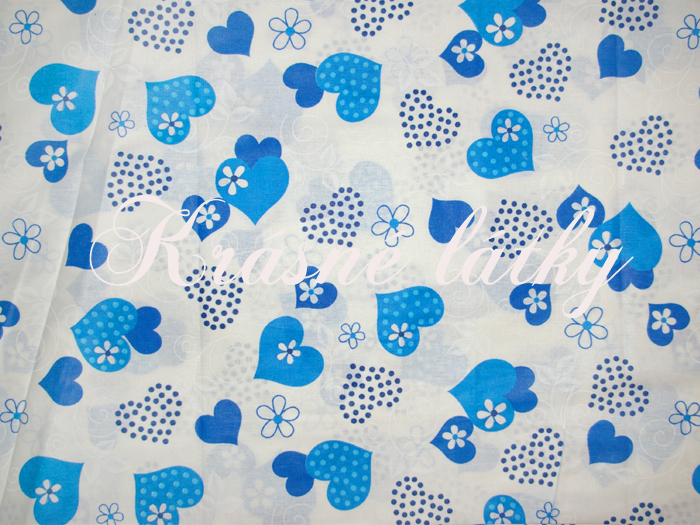 Srdce modré provedení - 100% bavlna, š. 220 cm, 140 g/m2